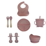 Kit Refeição Bebê Silicone Colher Pratinho Infantil Ventosa