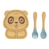 Kit Refeição Bebê Silicone Talher Pratinho Infantil Ventosa