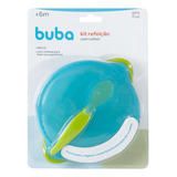 Kit Refeição Buba Ventosa Prato Colher Tampa Infantil Bebê