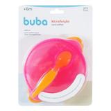 Kit Refeição Com Ventosa Colher E Tampa Infantil Buba 