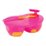 Kit Refeicao Infantil Azul Bebe Com Colher Com Divisoria