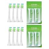Kit Refil Escova De Dente Elétrica 8 Unidades Compatível Com Philips Sonicare E SonicPro PHX6064 - Cerdas Macias - ZUMO