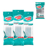 Kit Refil Mop Limpeza Geral Plus 3 Unid Esponja Flash Limp