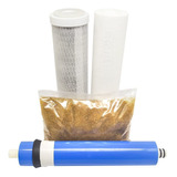 Kit Refil Osmose Reversa 4 Estágios Membrana 50gpd Resina475