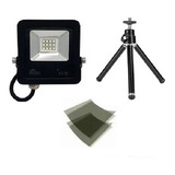 Kit Refletor 10w 2x Película Polarizada Tripé Preto