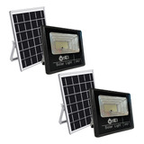 Kit Refletor De 200w Placa Solar Para Área Externa Controle