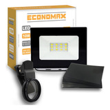 Kit Refletor Economax 10w Película Polarizada Lente Cpl