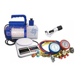 Kit Refrigeração Automotiva Manifold Bomba Vácuo Balança