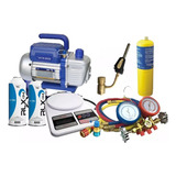 Kit Refrigeração Automotiva Manifold Bomba Vácuo Balança