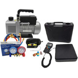 Kit Refrigeração Automotiva Manifold Bomba Vácuo Balança