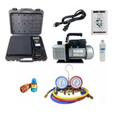 Kit Refrigeração Automotiva Manifold Bomba Vácuo Balança