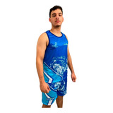 Kit Regata Short Futevôlei Praia Masculino Dryfit