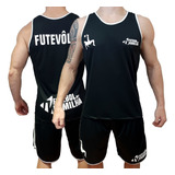 Kit Regata Shorts Futevôlei Futebol Praia Masculino Dryfit