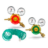 Kit Regulador Oxigenio Regulador Acetileno Mangueira 10m