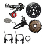 Kit Relação 21 Marchas Bicicleta Câmbios Coroa Yamada Freio