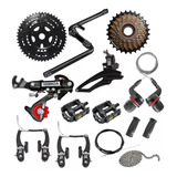 Kit Relação 21 Marchas Bicicleta Completo Pedivela Freiovb
