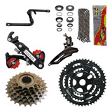 Kit Relação Bike 18v Câmbios Catraca Corrente Pedivela Coroa