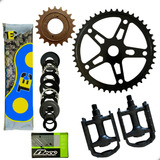 Kit Relação Bike Caloi Monark Coroa 46d Corrente Catraca 20d