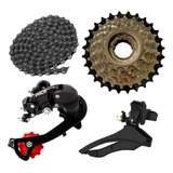 Kit Relação Bike Câmbio Traseiro Catraca 7v Corrente