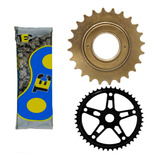 Kit Relação Bike Monark Caloi Coroa 46d Corrente Catraca 24d