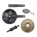 Kit Relação Bike Pedivela Catraca Corrente Mov Central 18v