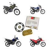 Kit Relação C Retentor Bros 160 Xre 190 Corrente Dourada