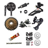 Kit Relação Completa Bike 21 Marcha 7v Freio Disco Aro 26 29