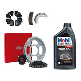 Kit Relação Fan 150 Vaz Cg Titan Bucha Coroa Lona Óleo Mobil
