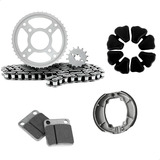 Kit Relação Lona De Freio Pastilha Bucha Titan 150 04 08 Esd