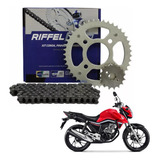 Kit Relação Riffel Fan 150 Start Cg 150 Titan 160 Aço 1045