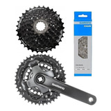 Kit Relação Shimano 24v Com Pedivela Cassete 11 32d Corrente