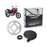 Kit Relação Transmissão Honda CB Twister 250 2016 Até 2020 Com Retentor -O-ring- TOP Aço 1045 Riffel 91183