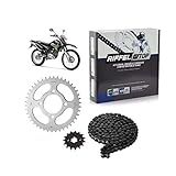Kit Relação Transmissão Yamaha XTZ 125 2002 Até 2006 Com Retentor O Ring TOP 1045 Riffel 91088