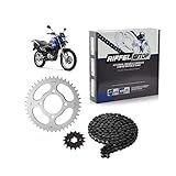 Kit Relação Transmissão Yamaha XTZ 150 Crosser 2014 Até 2018 Com Retentor -O-ring- TOP Aço 1045 Riffel 91162