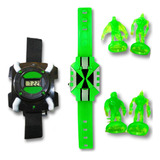 Kit Relógio Ben 10 Omnitrix Lançador De Discos Sons E Luzes