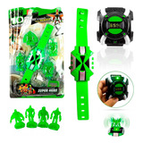 Kit Relógio Ben Omnitrix E Omniverse Som Luz Horas C Aliens