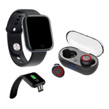 Kit Relógio Digital Smart + Fone De Ouvido Via Bluetooth