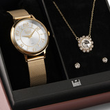 Kit Relogio Dourado Feminino