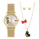 Kit Relógio Feminino Disney Minnie Condor -co2035ngr/ki4k