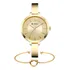 Kit Relógio Feminino Dourado Curren + Pulseira Bracelete