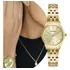 Kit Relógio Mondaine Pequeno Dourado E Colar De Cristal 32720lpmkde1k1