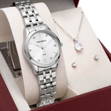 Kit Relógio Mondaine Prata Feminino 32610l0mkne2k1