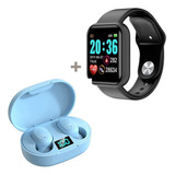 Kit Relógio Smartwatch Fone De Ouvido Bluetooth Original