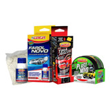 Kit Renovador De Faróis Plásticos Borrachas E Tira Riscos
