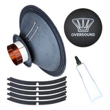 Kit Reparo Alto Falante Oversound 18'' Sub 1200 St 4 Ohms Cor Preto