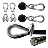 Kit Reparo Aparelho Cabo De Aço Grampo Bolinha Mosquetão