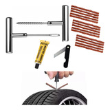 Kit Reparo De Pneus Carro Moto Sem Câmara Com 13 Macarrões