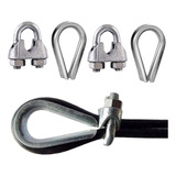 Kit Reparo Grampo Anilha 2 Mt Cabo De Aço Aparelho Academia