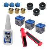 Kit Reparo Para Tacos De Bilhar Sinuca snooker Sola Couro
