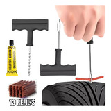Kit Reparo Pneu Remendo Profissional Carro Moto 10 Macarrão
